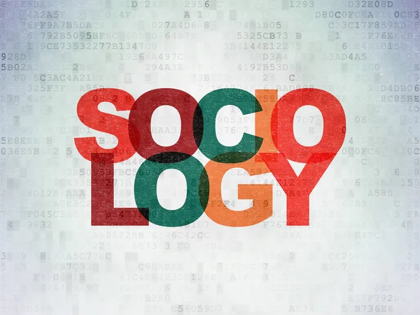Studienkonzept: Soziologie auf digitalem Datenpapier — Stockfoto