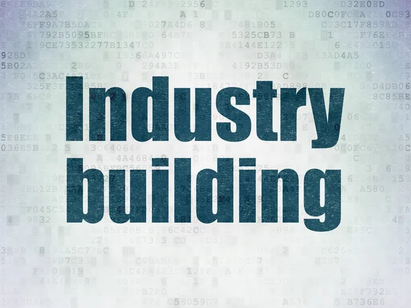 Manufacuring concept: industrie gebouw op digitale Data-Paper achtergrond — Stockfoto
