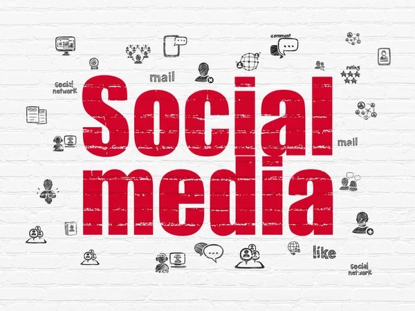 Social media concept: Social Media on wall background — Stock Photo, Image