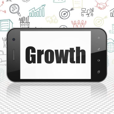 Ekonomi kavramı: ekranda büyüme ile Smartphone