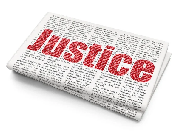 Law concept: Justice on Newspaper background — Stock Photo, Image