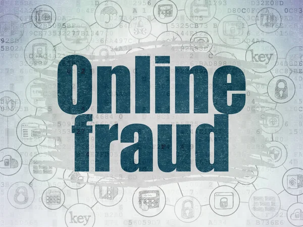 Concepto de seguridad: Fraude en línea en el fondo del documento de datos digitales — Foto de Stock