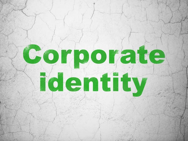 Concepto financiero: Identidad corporativa en el fondo de la pared — Foto de Stock
