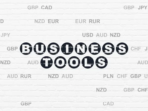 Finance concept: Business Tools on wall background