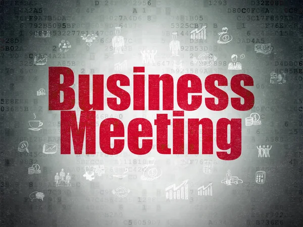 Концепция бизнеса: деловая встреча на фоне цифровых документов — стоковое фото