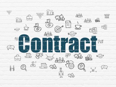 İş kavramı: sözleşme duvar arka plan üzerinde