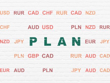 İş kavramı: Plan duvar arka plan üzerinde