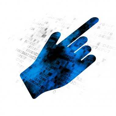 Pazarlama kavramı: dijital arka plan üzerinde fare imleci