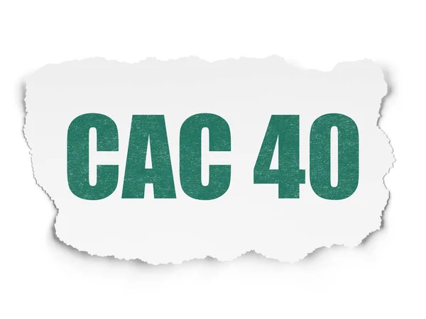 Concepto de índices bursátiles: CAC 40 sobre fondo de papel roto — Foto de Stock