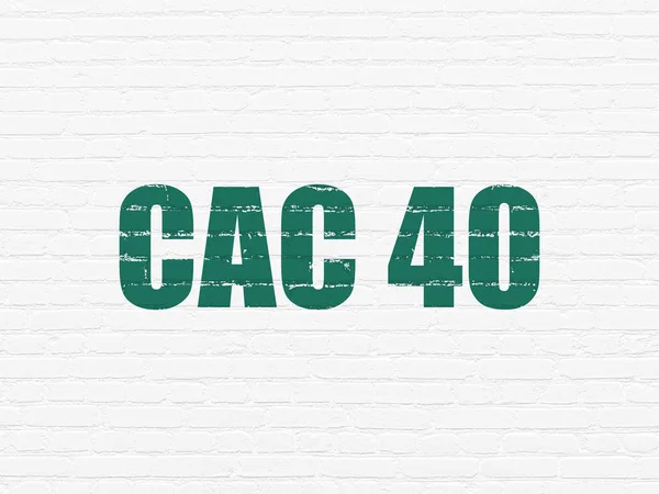 Concepto de índices bursátiles: CAC 40 sobre fondo de pared — Foto de Stock