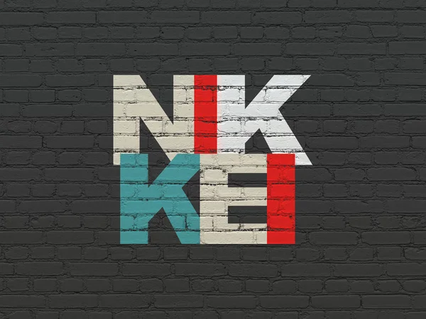 Stock market indexes concept: Nikkei on wall background — Stock Photo, Image