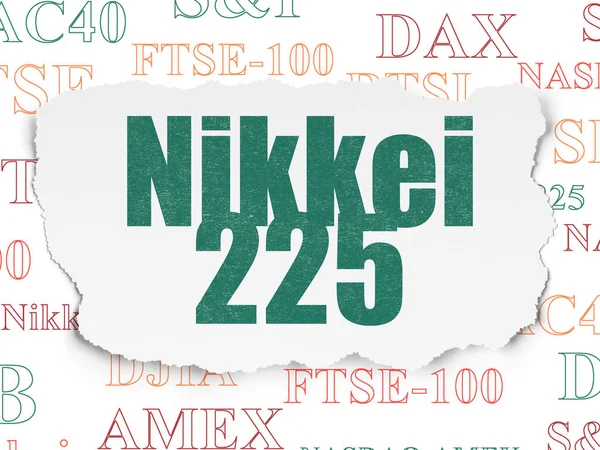 Stock market indexes concept: Nikkei 225 on Torn Paper background — Stock Photo, Image