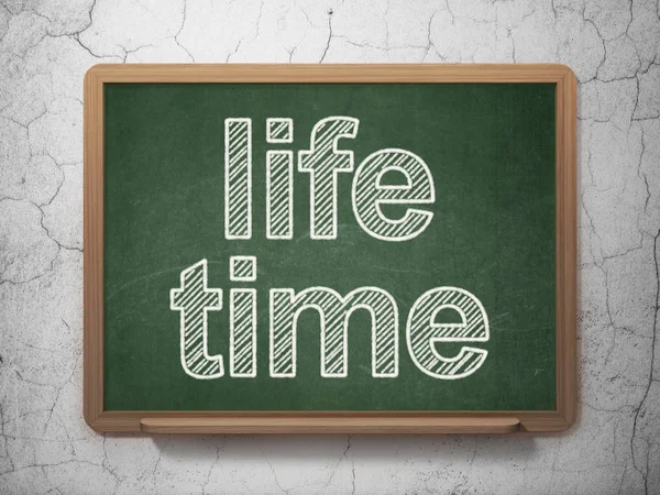 Time concept: Life Time on chalkboard background — Stock Photo, Image