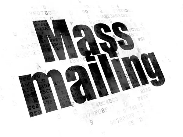 Concetto pubblicitario: Mailing di massa su sfondo digitale — Foto Stock