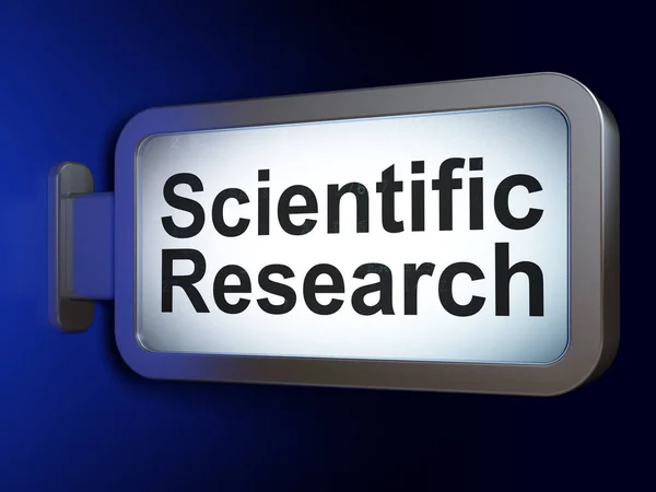 Concepto científico: Investigación científica sobre el fondo de la cartelera —  Fotos de Stock