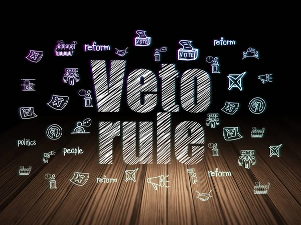 Concepto político: Veto Rule en sala oscura grunge — Foto de Stock