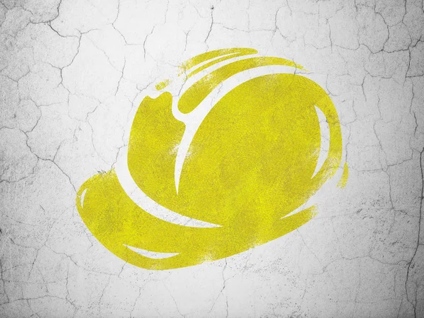 Bina inşaat kavramı: duvar arka plan üzerinde güvenlik kask