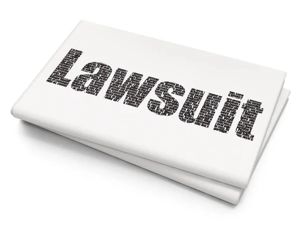 Conceito de lei: ação judicial sobre fundo de jornal em branco — Fotografia de Stock
