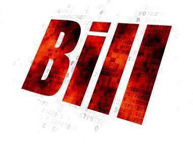 Bankacılık kavramı: Bill dijital arka plan üzerinde