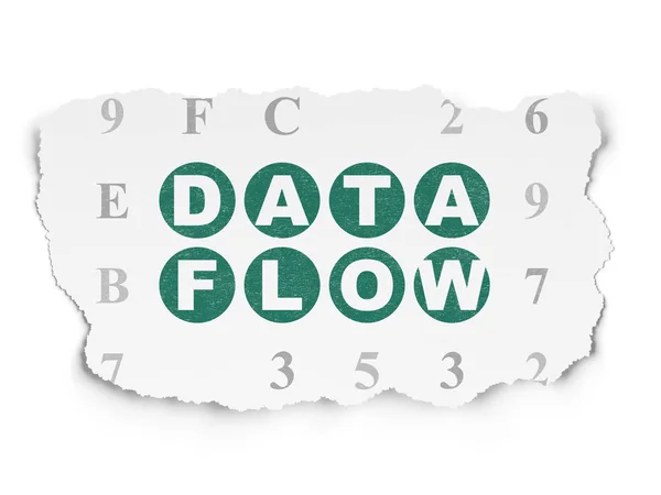 Conceito de informação: fluxo de dados no fundo do papel rasgado — Fotografia de Stock
