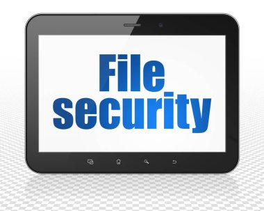 Gizlilik kavramı: Tablet Pc bilgisayar ile dosya güvenliği ekranda