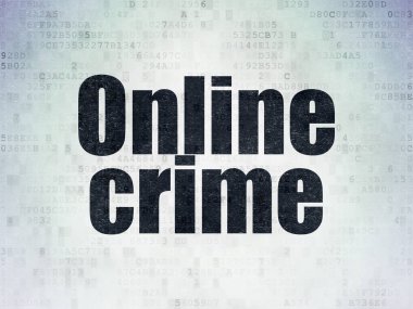 Güvenlik kavramı: dijital veri kağıt arka plan üzerinde çevrimiçi suç