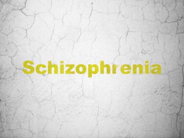 Tıp kavramı: şizofreni duvar arka plan üzerinde
