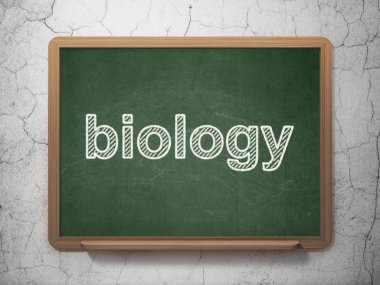 Bilim kavramı: Biyoloji kara tahta arka plan üzerinde