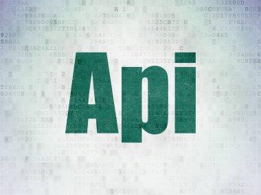 Programlama kavramı: API dijital veri kağıt arka plan üzerinde