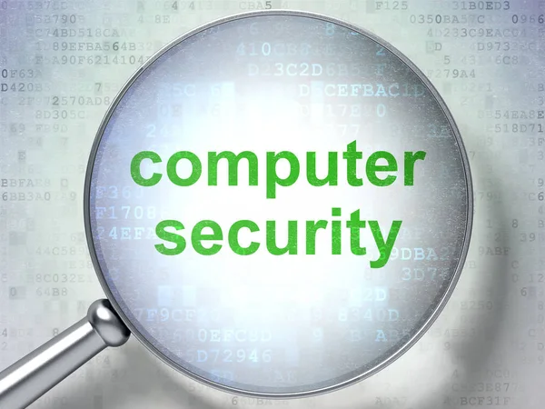 Protection concept: Computer Security with optical glass — Stock Photo, Image