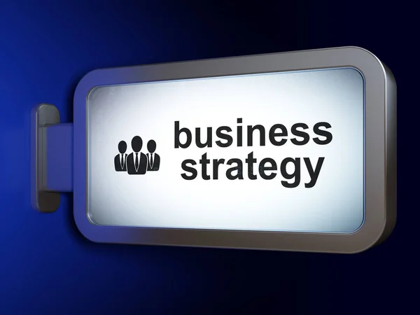 Concepto financiero: estrategia empresarial y gente de negocios en el fondo de la cartelera —  Fotos de Stock