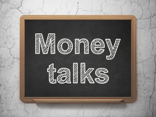 Finance concept: Money Talks on chalkboard background — Stock Photo, Image