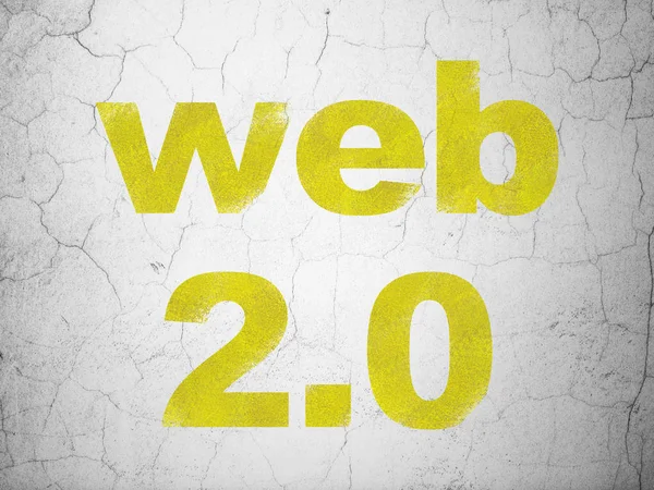 Концепція веб-розробки: Web 2.0 на тлі стіни — стокове фото