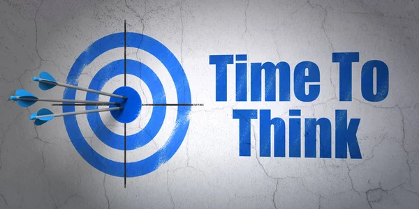 Time concept: target and Time To Think on wall background — Stock Photo, Image