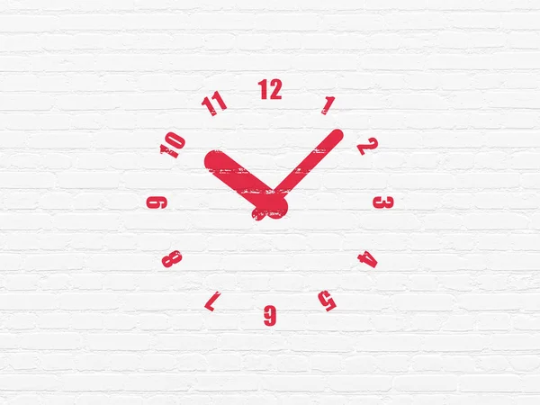 Timeline concept: Clock on wall background — Stock Photo, Image