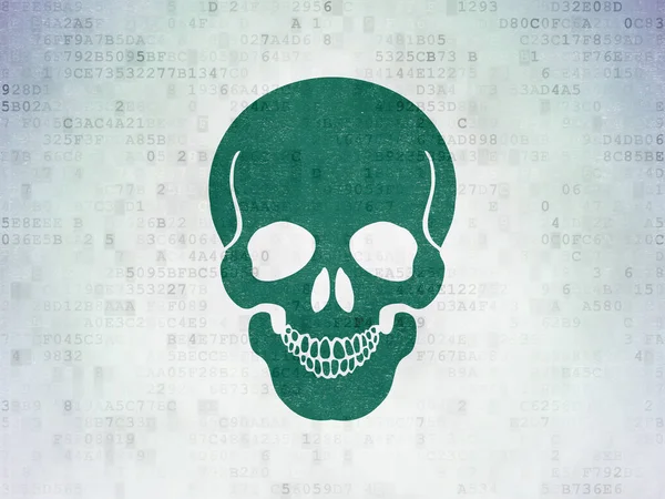 Health concept: Scull on Digital Data Paper background — Stock Photo, Image