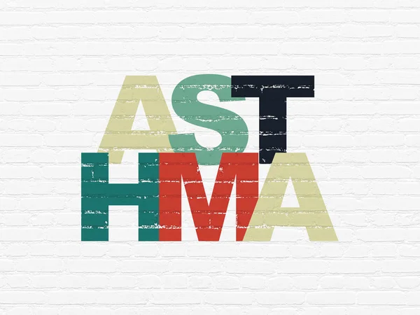 Zdravotní péče koncept: astma na zeď na pozadí — Stock fotografie