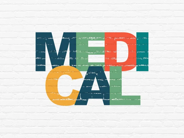 Medicine concept: Medical on wall background — Stock Photo, Image