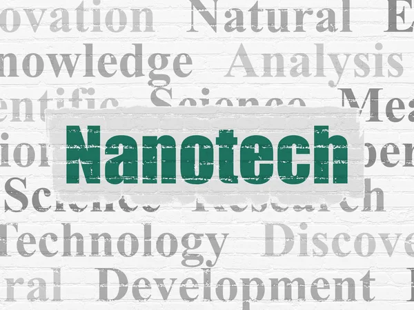 Conceito de ciência: Nanotech no fundo da parede — Fotografia de Stock