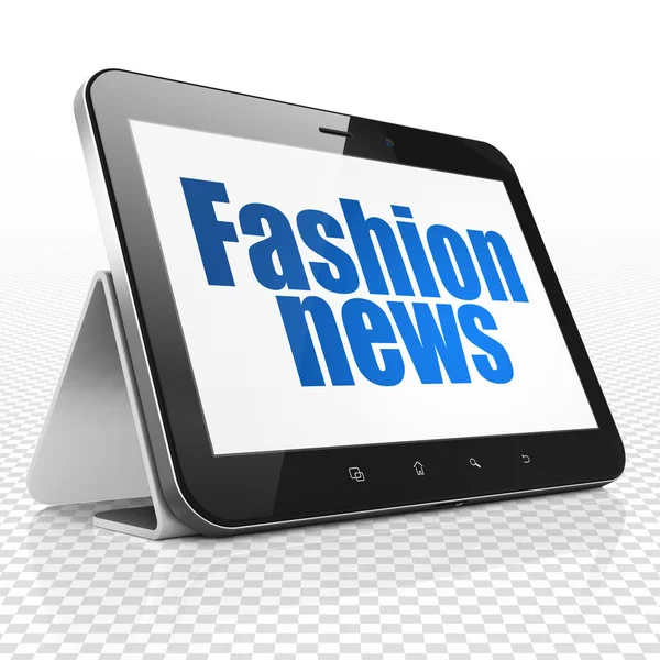 News concept: Tablet Computer with Fashion News on display — Stock Photo, Image