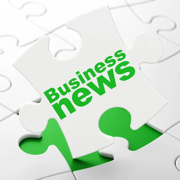 Nieuws-concept: Business News op puzzel achtergrond — Stockfoto