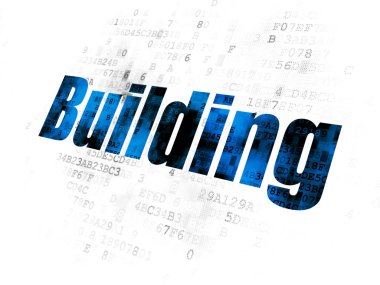 Bina inşaat kavramı: dijital arka planda bina