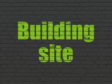 İnşa kavramı: inşaat alanında duvar arka plan