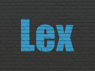 Hukuk kavramı: Lex duvar arka plan üzerinde