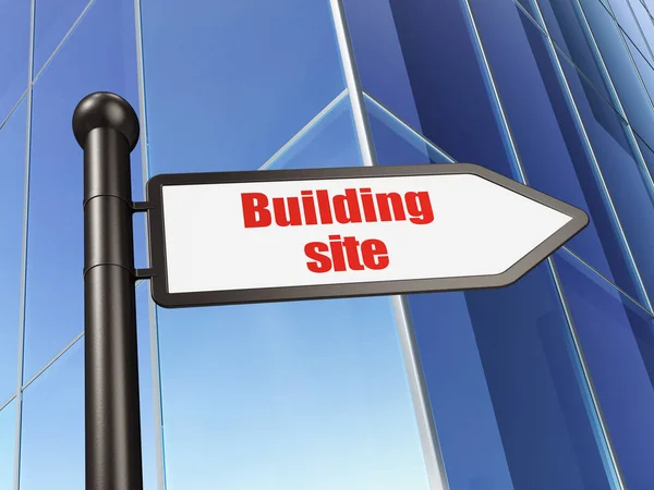 Constructing concept: sign Building Site on Building background — Stock Photo, Image