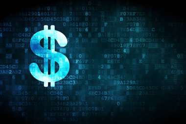 Para kavramı: Doları dijital arka plan üzerinde