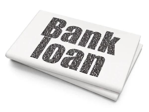 Χρήματα έννοια: τραπεζικό δάνειο σε εφημερίδα κενό φόντο — Φωτογραφία Αρχείου