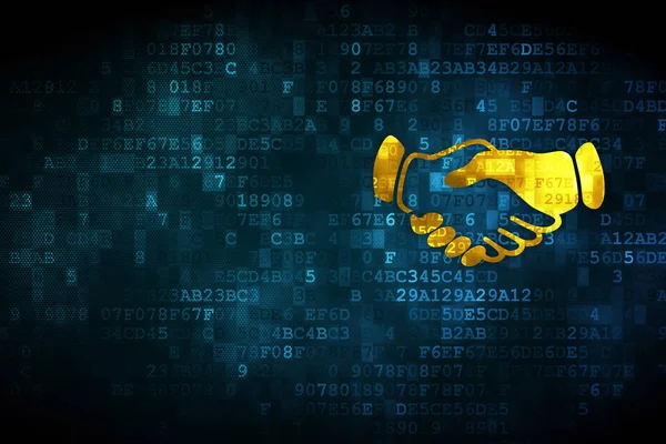 Business concept: Handshake on digital background