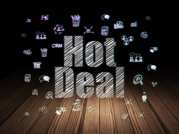 Concepto de negocio: Hot Deal en sala oscura grunge —  Fotos de Stock