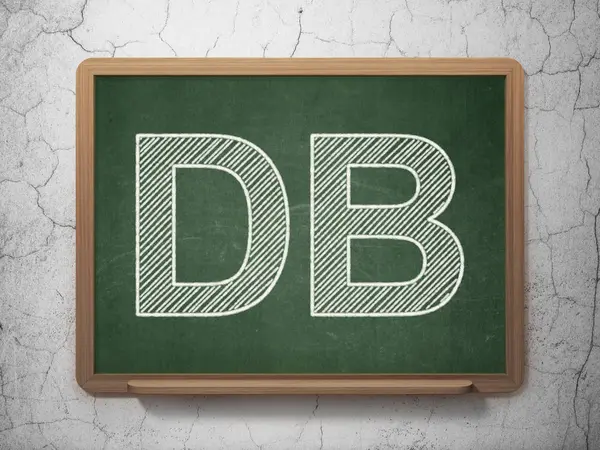 Stock market indexes concept: DB on chalkboard background — Stock Photo, Image